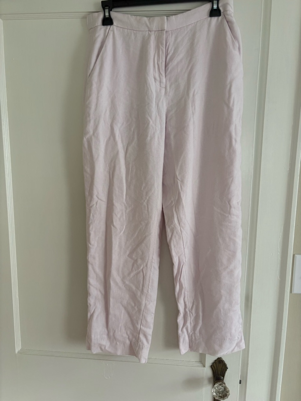 NWT Abercrombie Curve Love Linen-Blend Tailored Straight Leg Pant